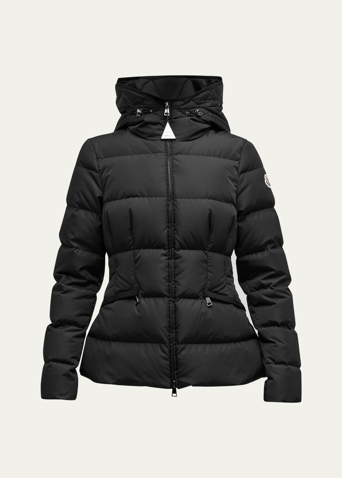 MonclerAvoce Hooded Puffer Jacket with Elastic Belt