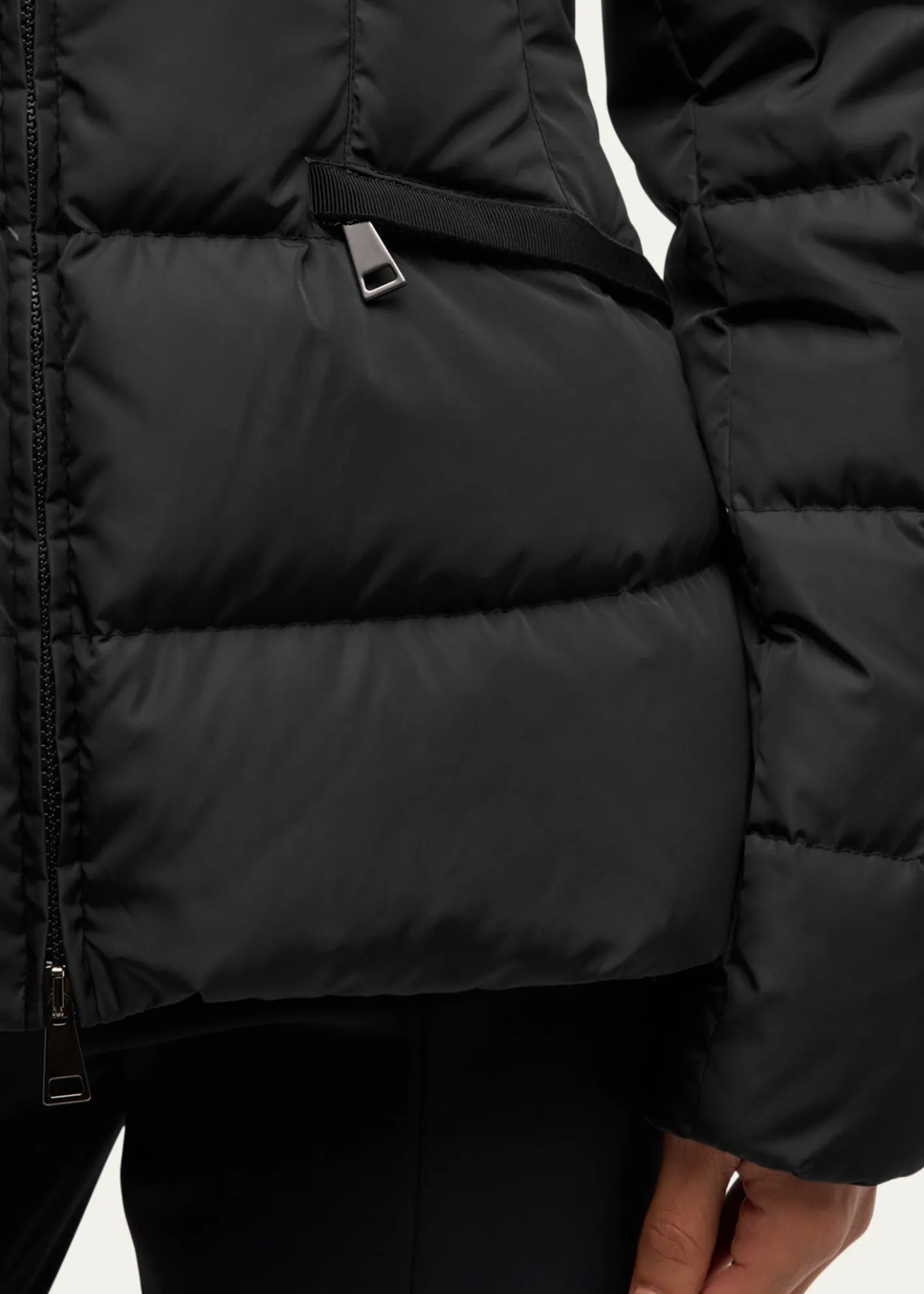 MonclerAvoce Hooded Puffer Jacket with Elastic Belt