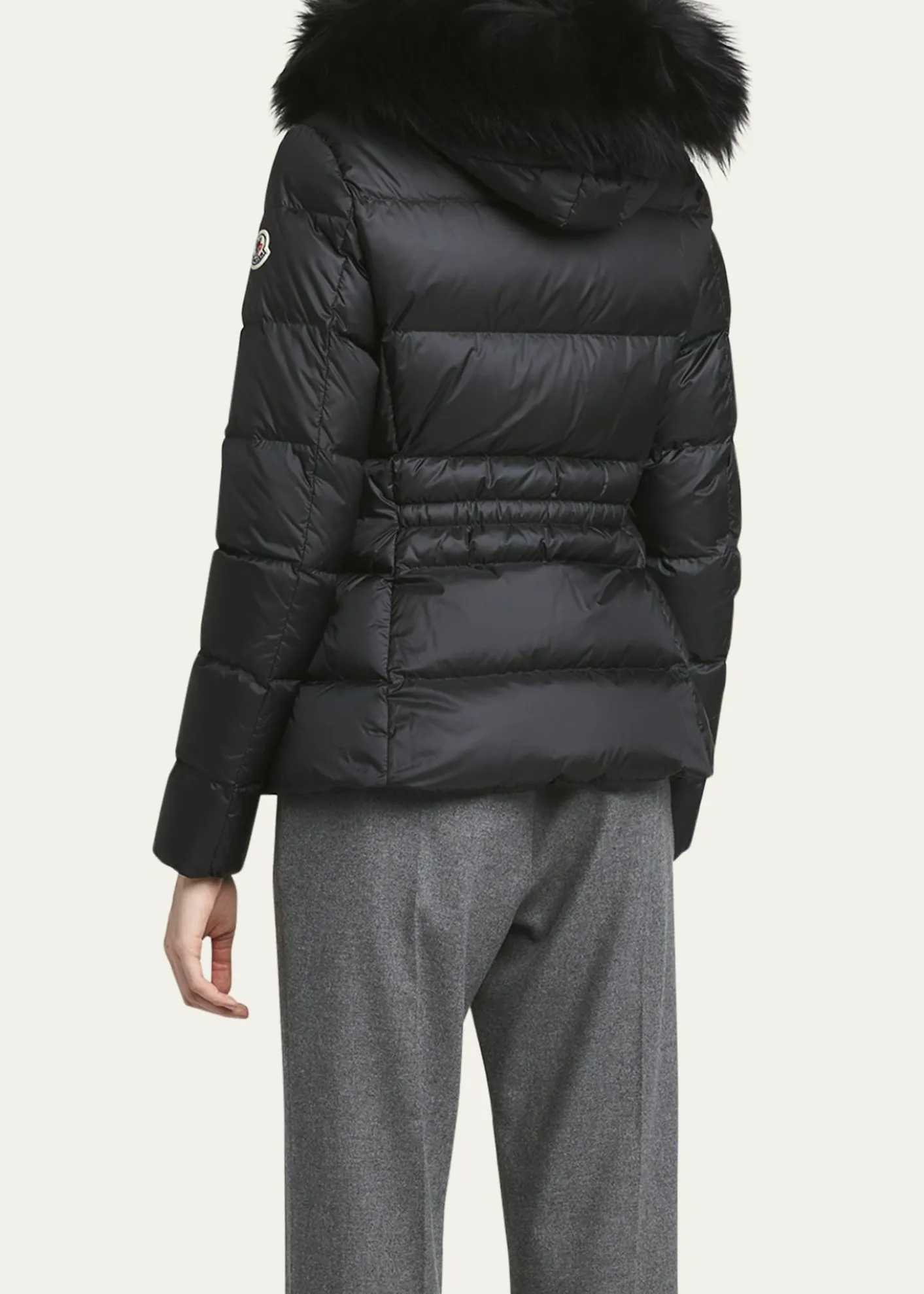MonclerBoed Hooded Shearling-Trimmed Short Down Jacket
