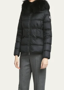 MonclerBoed Hooded Shearling-Trimmed Short Down Jacket