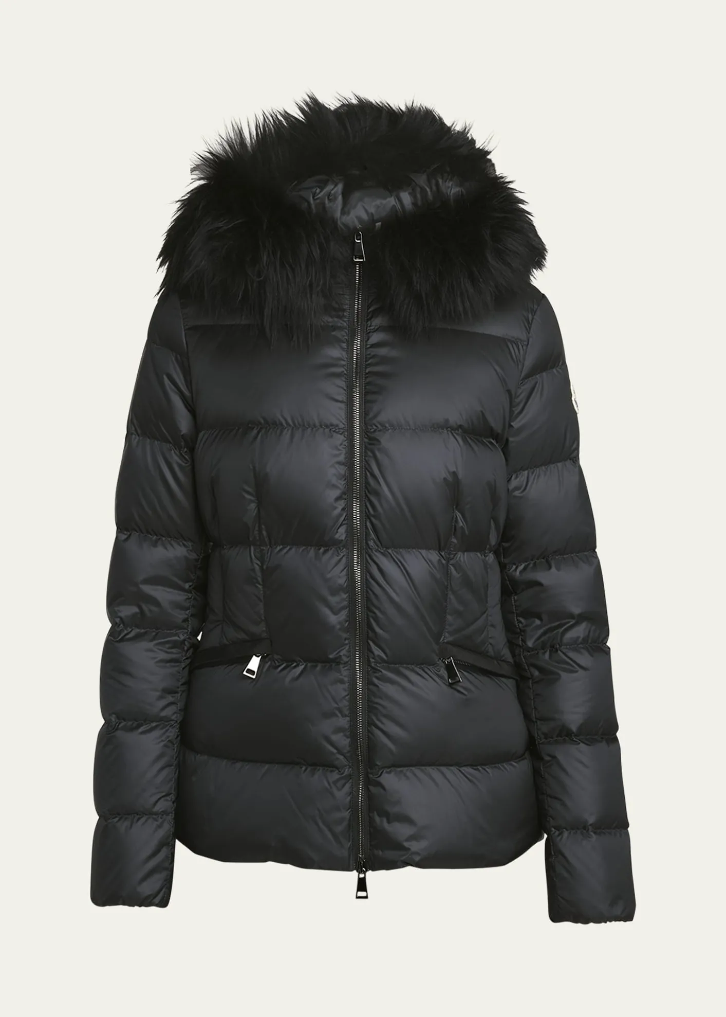 MonclerBoed Hooded Shearling-Trimmed Short Down Jacket