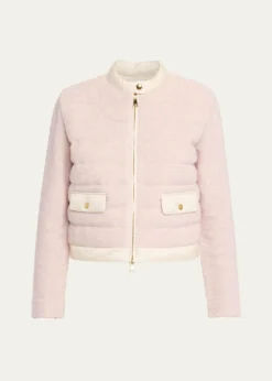MonclerBouclé Short Down Jacket