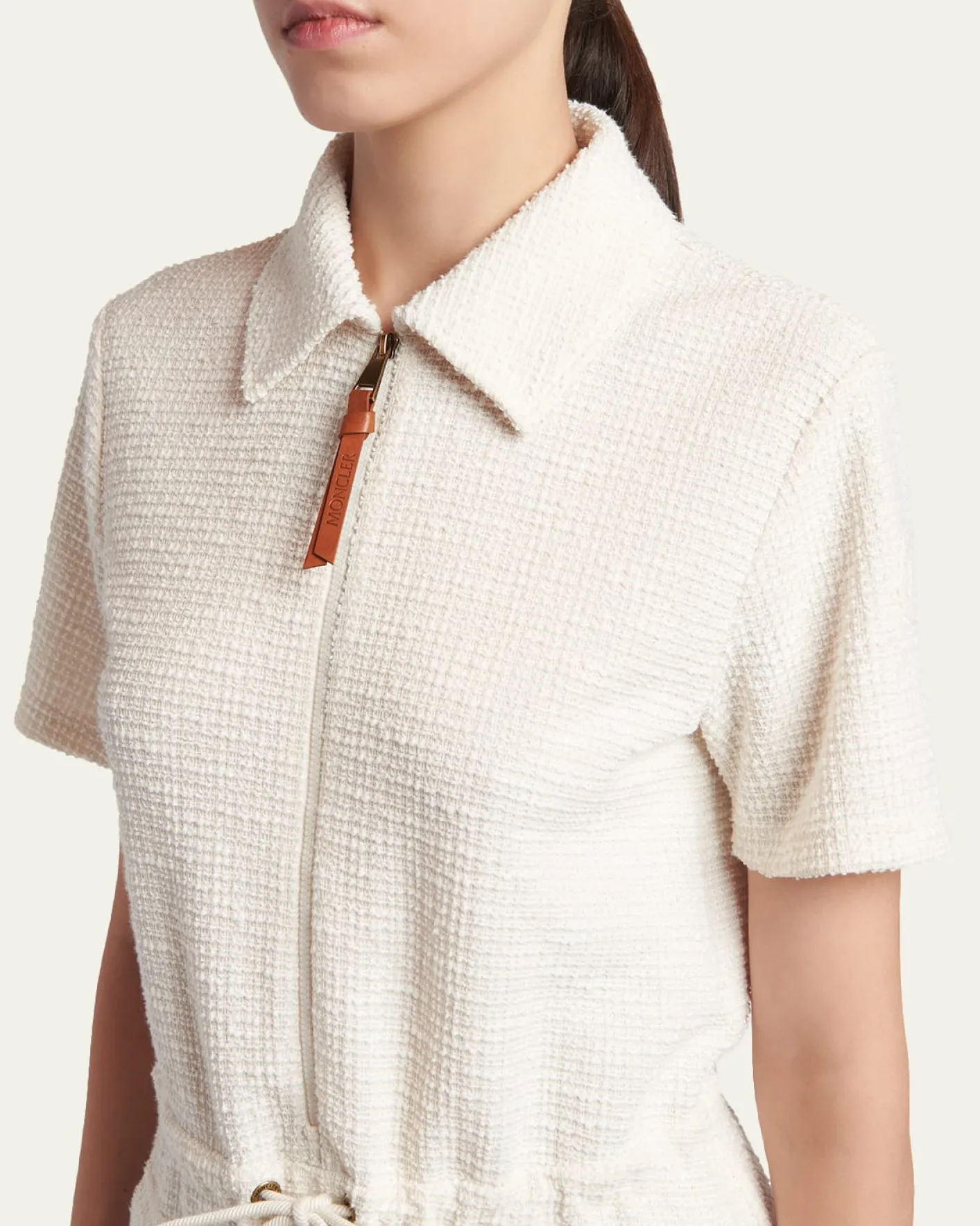 MonclerBouclé Short-Sleeve Mini Dress