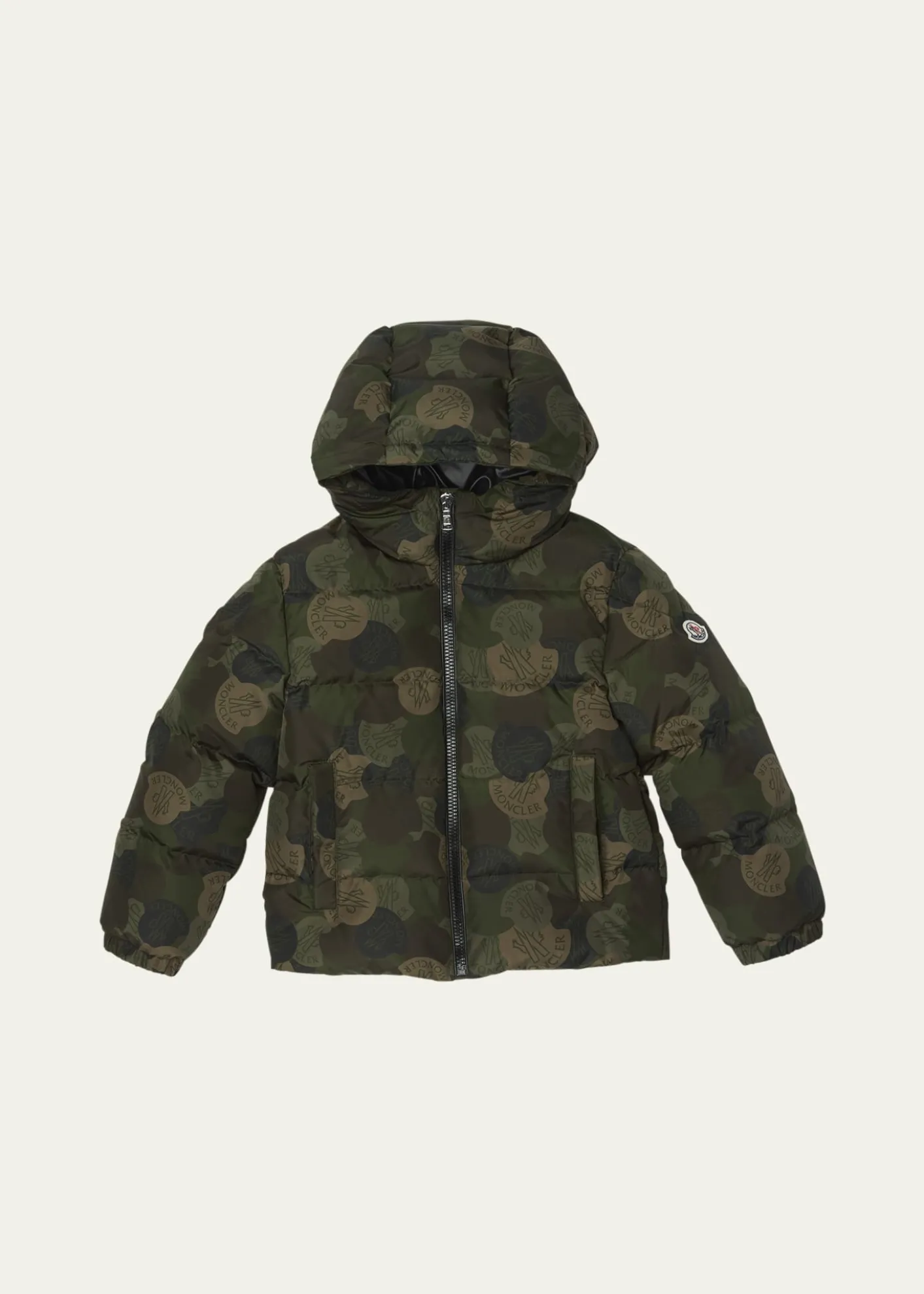 MonclerBoy's Escer Camo Logo-Print Puffer Jacket, Size 4-6