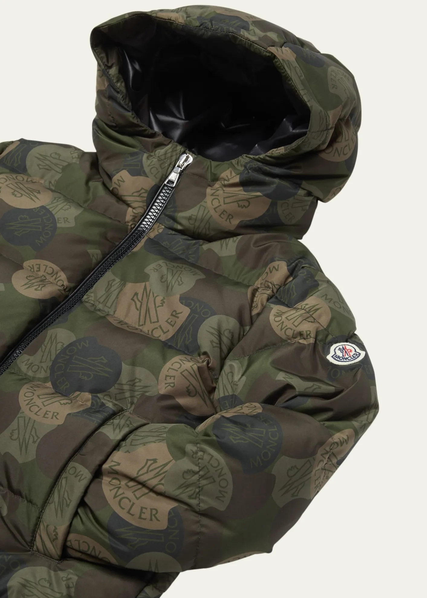MonclerBoy's Escer Camo Logo-Print Puffer Jacket, Size 4-6