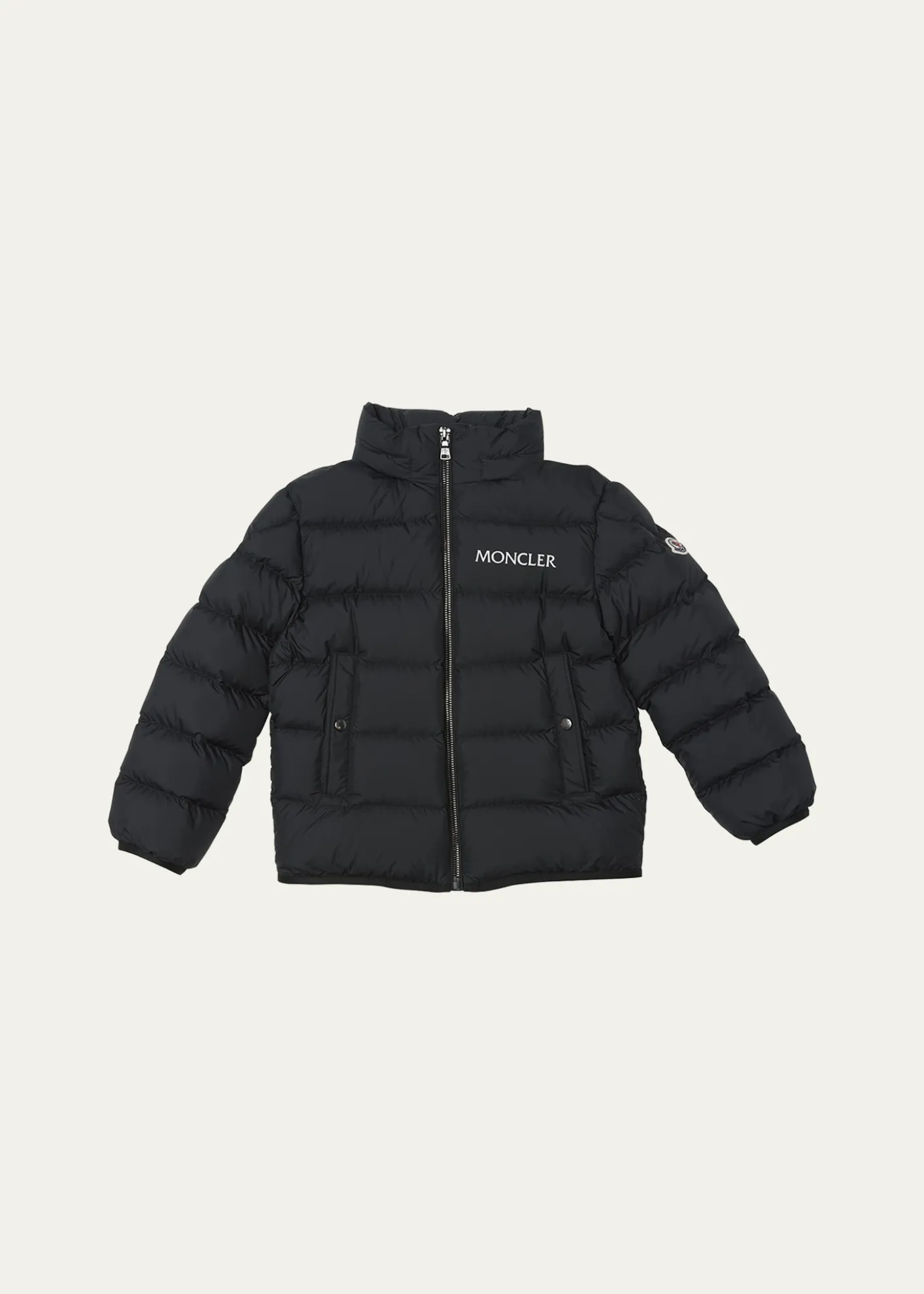 MonclerBoy's Bajan Airsoft Hooded Zip-Front Down Jacket, Size 8-10