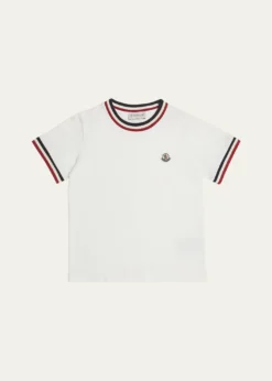 Moncler Boy's Classic Logo Emblem T-Shirt, Size 8-14