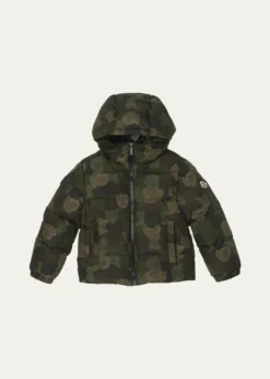 MonclerBoy's Escer Camo Logo-Print Puffer Jacket, Size 12-14