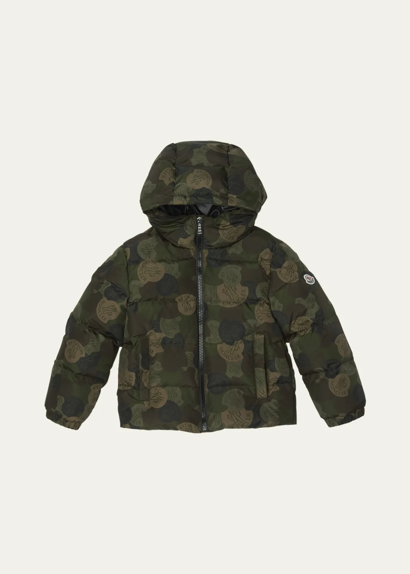MonclerBoy's Escer Camo Logo-Print Puffer Jacket, Size 12-14