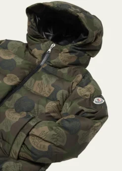 MonclerBoy's Escer Camo Logo-Print Puffer Jacket, Size 12-14