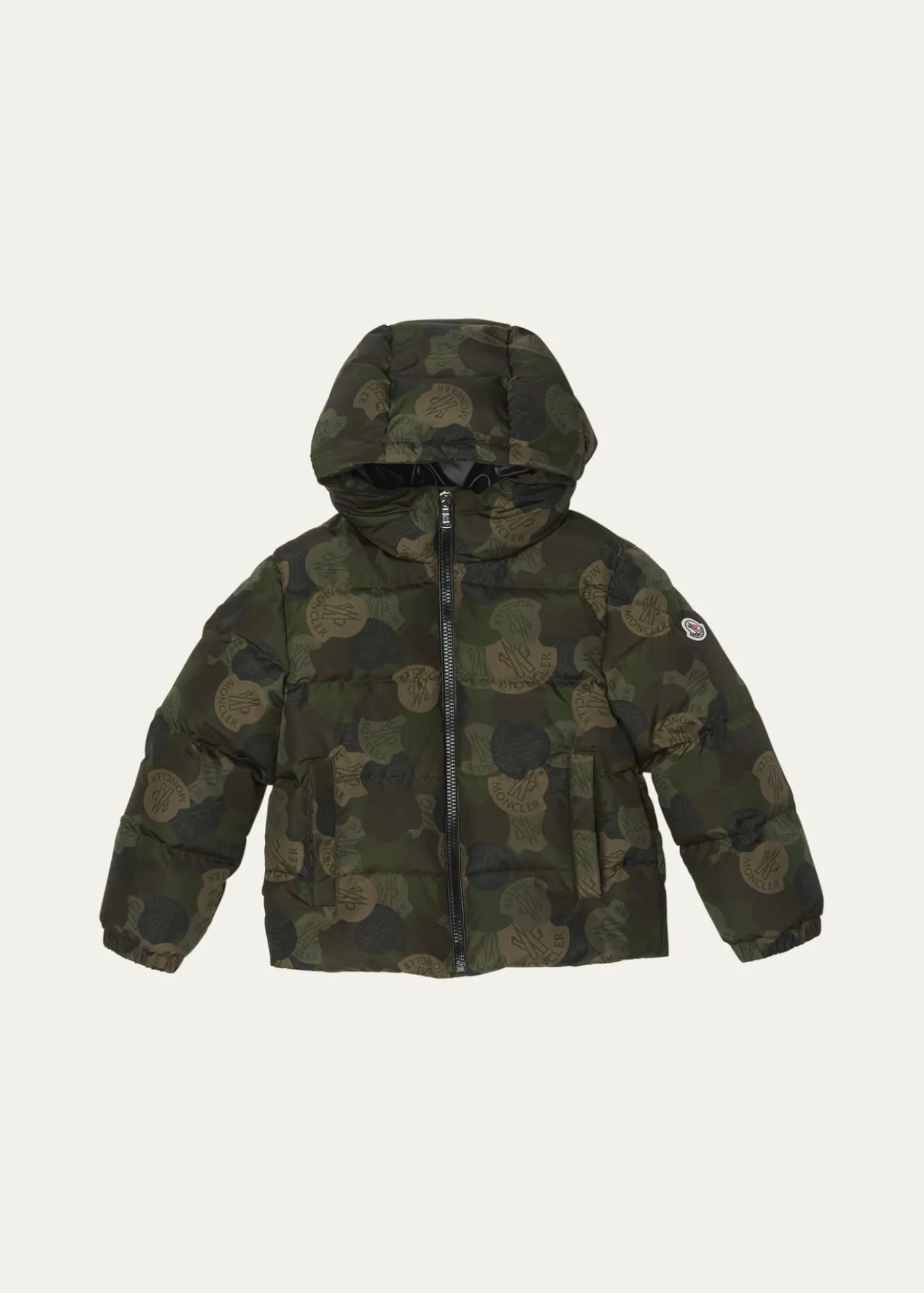 MonclerBoy's Escer Camo Logo-Print Puffer Jacket, Size 8-10