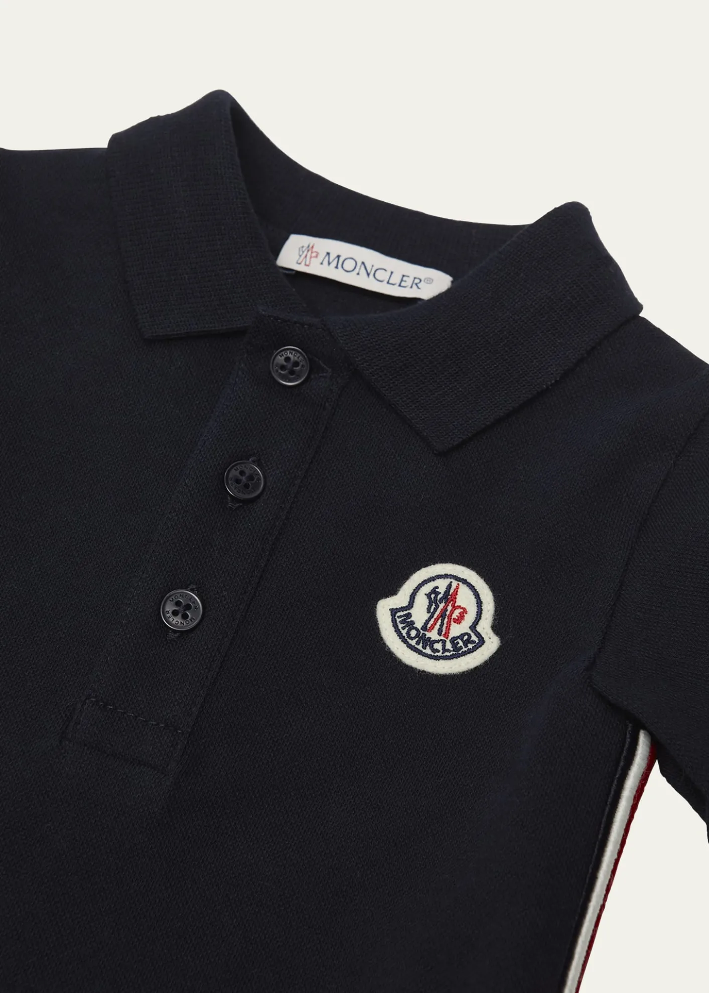 MonclerBoy's Logo-Print Polo Romper, Size Newborn-24M