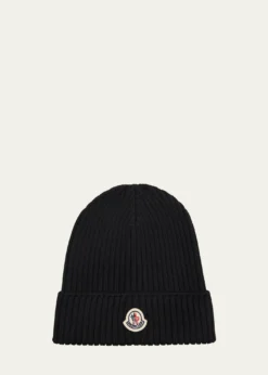 MonclerBoy's Logo Ribbed Wool Beanie