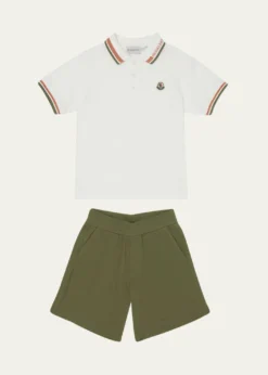 MonclerBoy's Polo Shirt W/ Shorts Set, Size 12-14