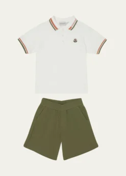 MonclerBoy's Polo Shirt W/ Shorts Set, Size 8-10