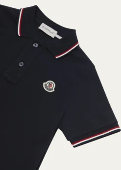 MonclerBoy's Tricolor-Trim Short-Sleeve Polo Shirt, Size 12-14