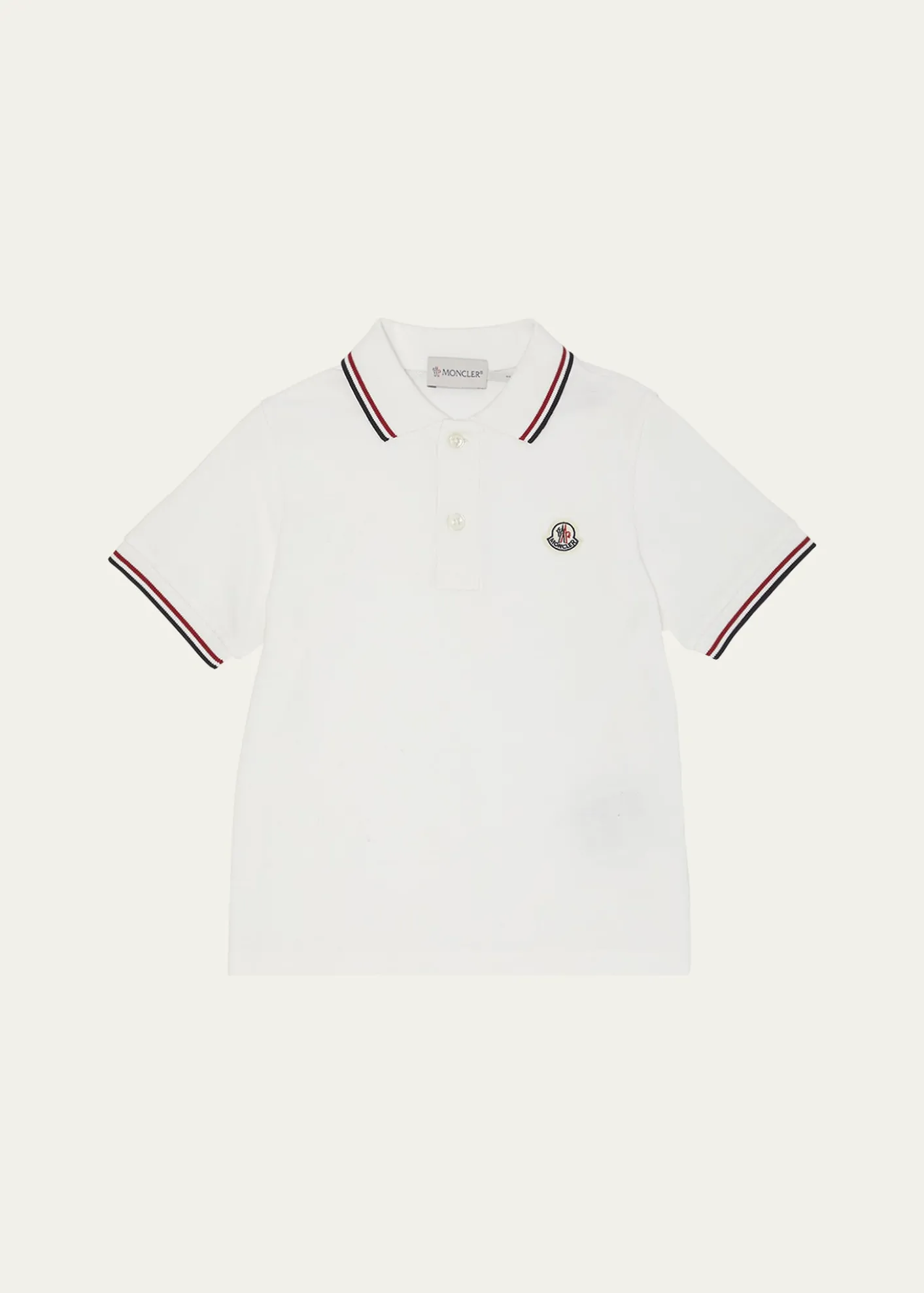 MonclerBoy's Tricolor-Trim Short-Sleeve Polo Shirt, Size 12-14