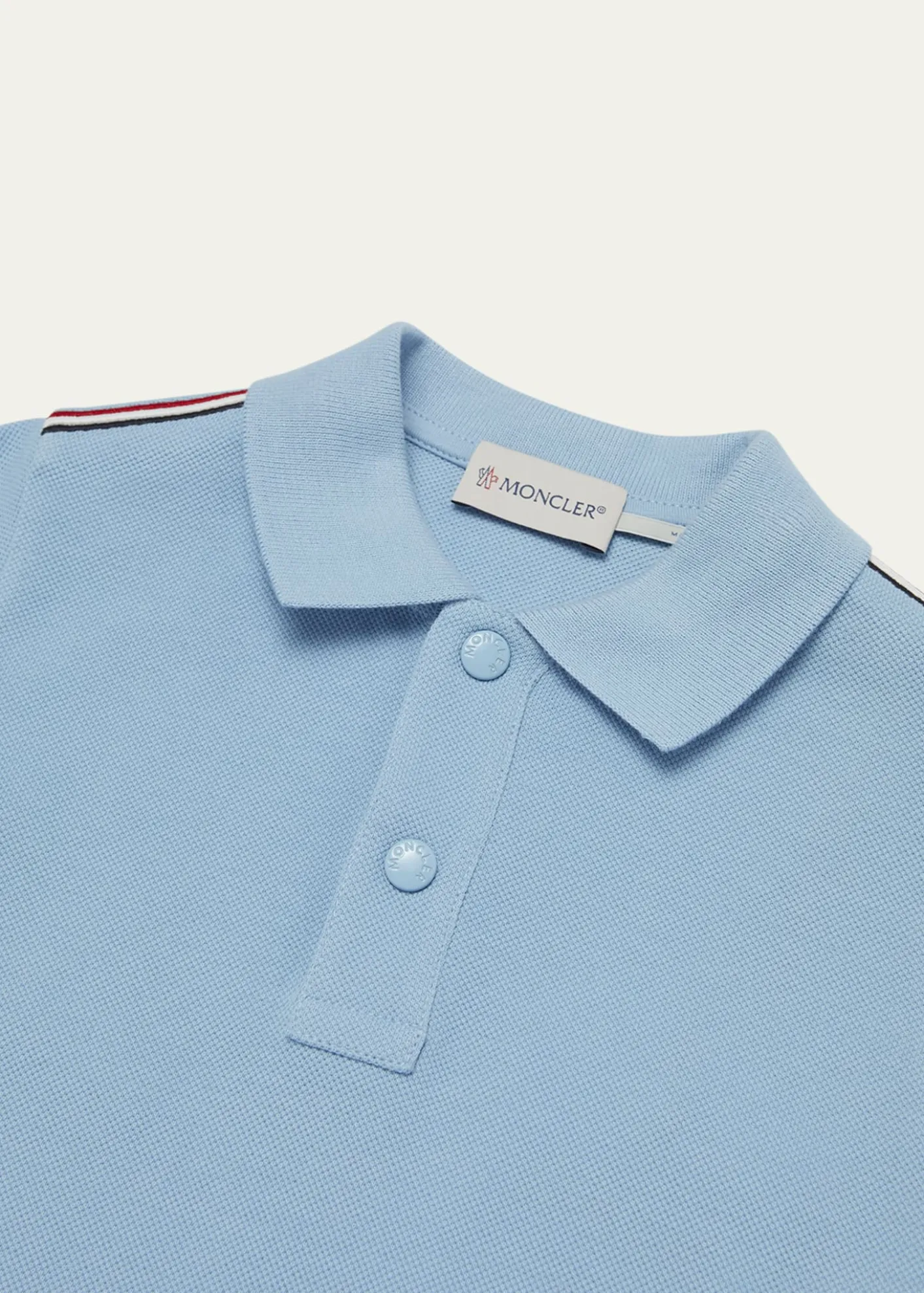 MonclerBoy's Tri-Stripe Pique Polo Shirt, Size 4-10