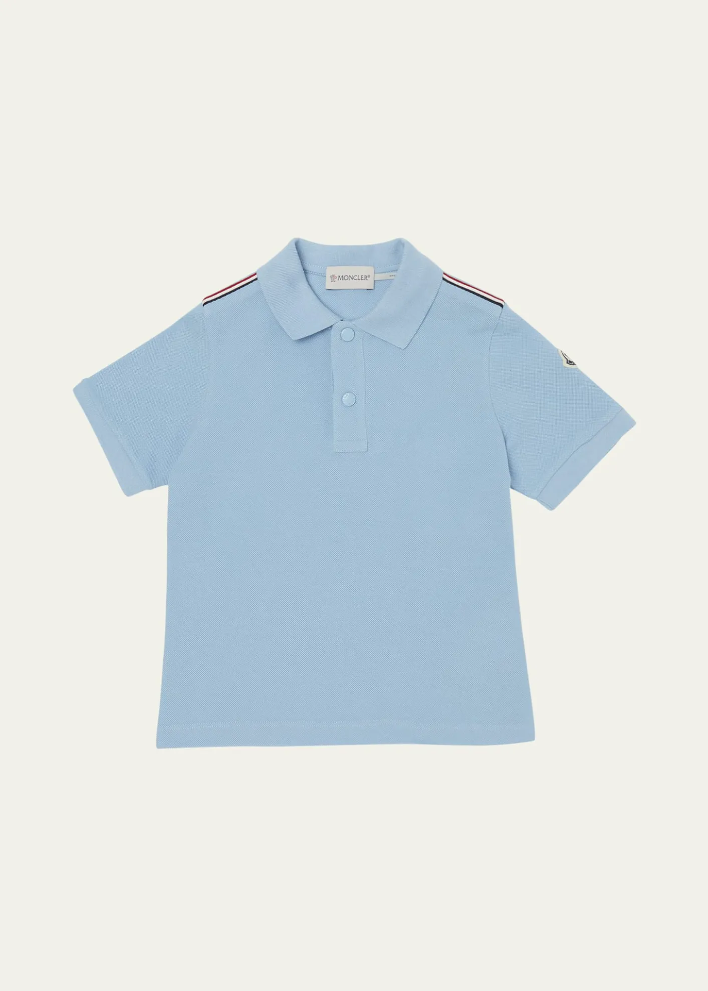 Moncler Boy's Tri-Stripe Pique Polo Shirt, Size 12-14