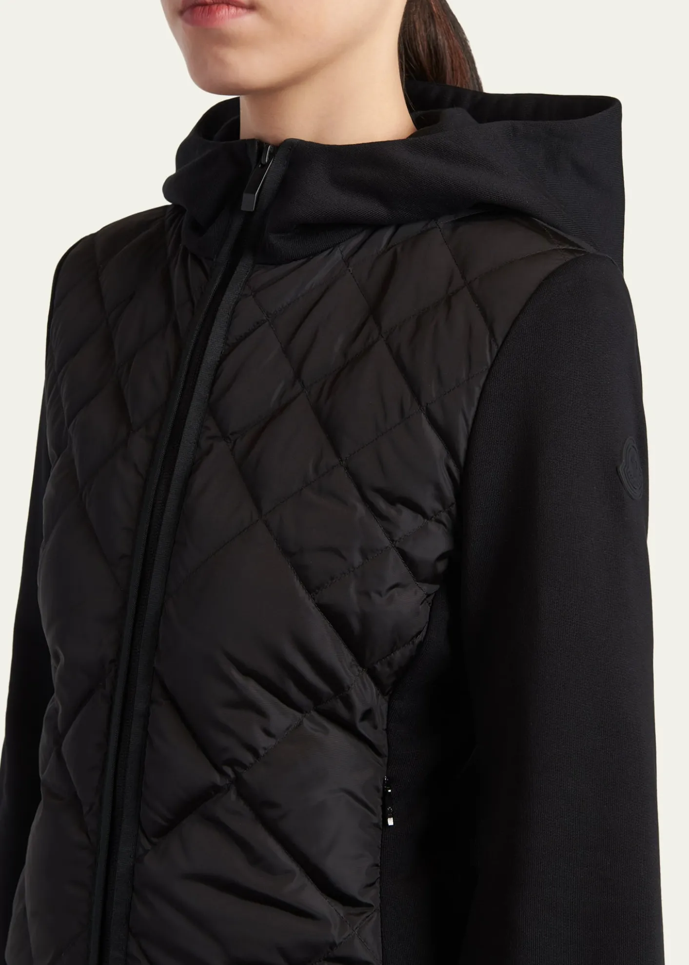 MonclerCotton Fleece Padded Zip-Up Hoodie
