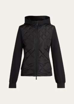MonclerCotton Fleece Padded Zip-Up Hoodie