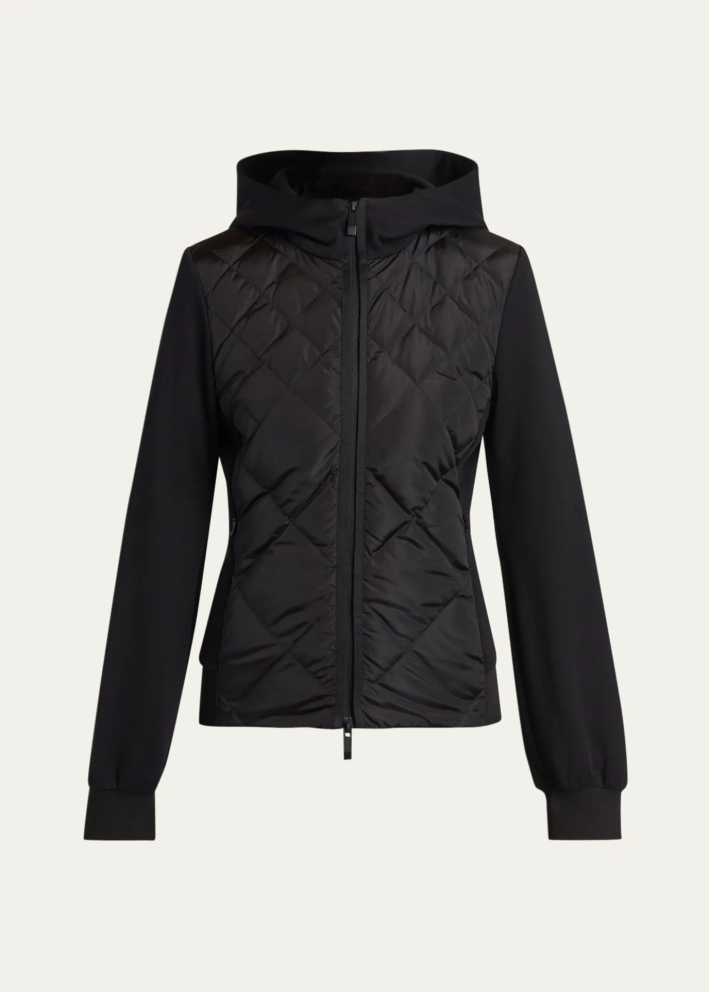 MonclerCotton Fleece Padded Zip-Up Hoodie
