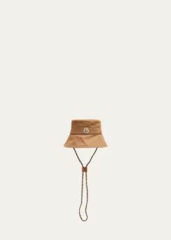 MonclerCotton Gabardine Logo Bucket Hat