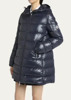 MonclerCourcelles Long Hooded Down Puffer Coat