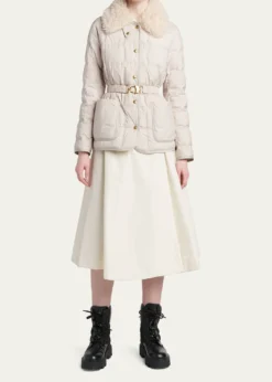 MonclerCygnes Belted Short Down Jacket