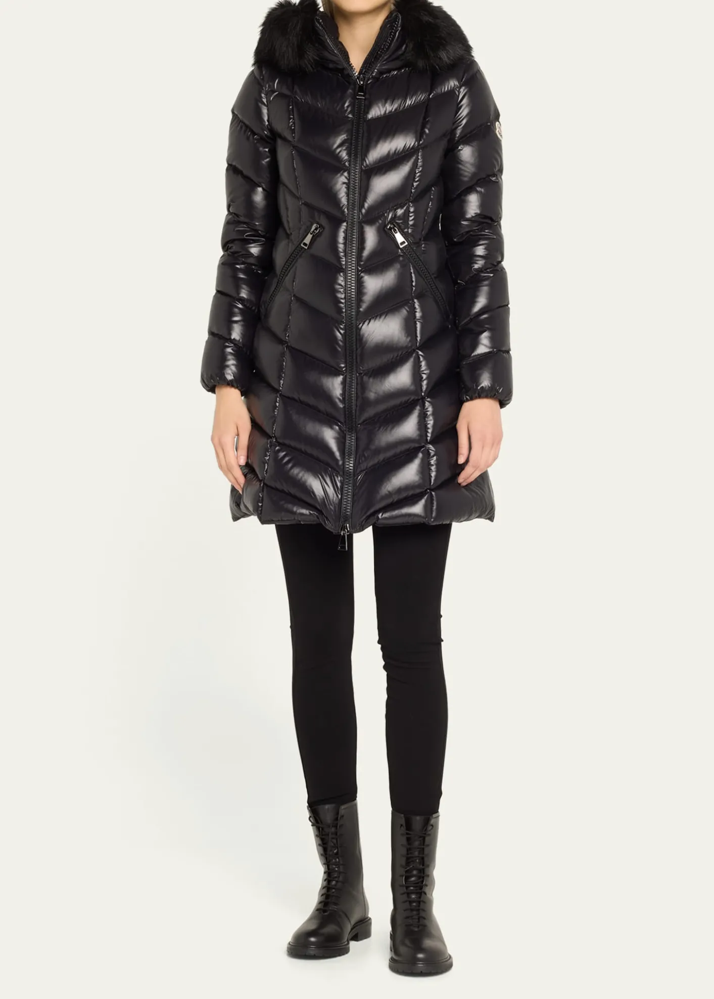 MonclerFulmarus Faux Fur-Trimmed Hooded Long Down Jacket