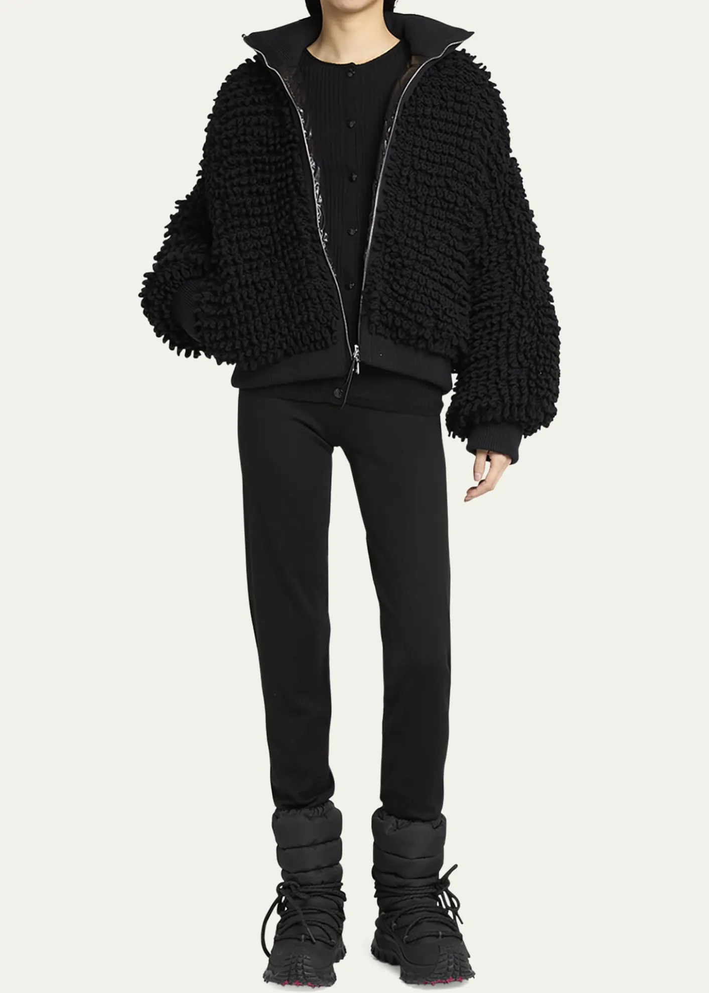 Moncler Geniusx EE72 by Edward Enninful Wool Blend Zip-Up Cardigan