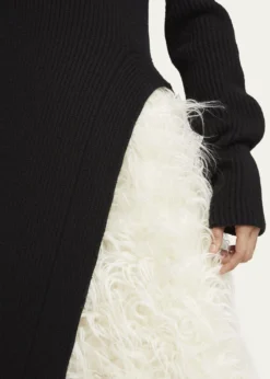 Moncler Geniusx Jil Sander Asymmetric Wool Turtleneck Dress