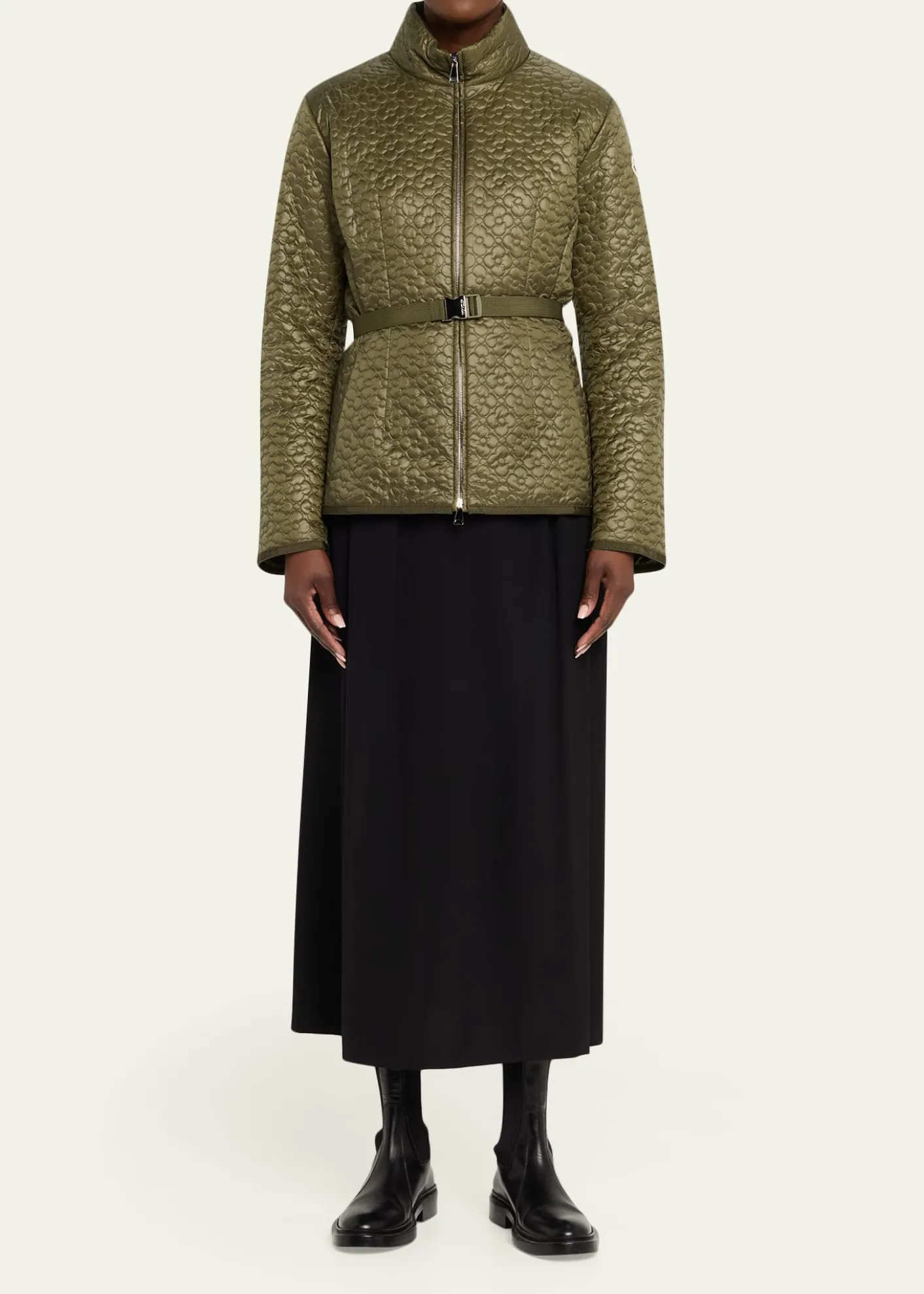 MonclerGeranium Floral-Quilted Short Down Jacket