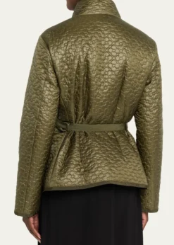 MonclerGeranium Floral-Quilted Short Down Jacket