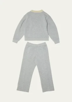 MonclerGirl's Floral Applique Sweatshirt & Sweatpants Set, Size 12-14