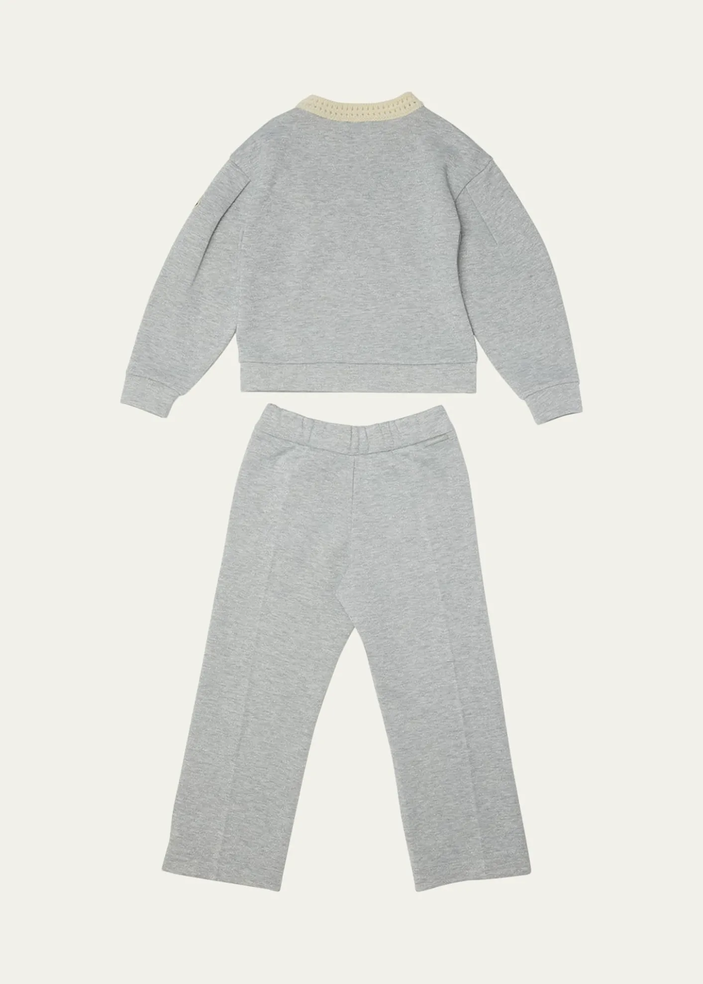 MonclerGirl's Floral Applique Sweatshirt & Sweatpants Set, Size 4-6