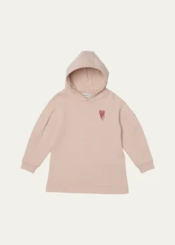 MonclerGirl's Heart Logo-Print Hooded Sweatshirt Dress, Size 4-6