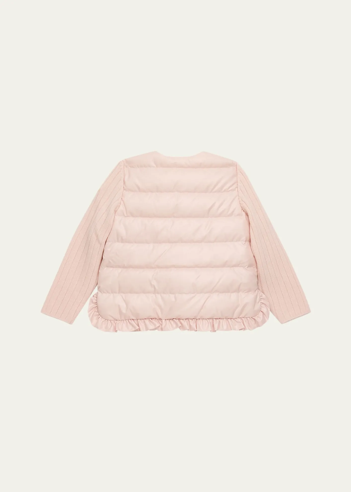 MonclerGirl's Rib-Sleeve Quilted Down Cardigan, Size 12M-3
