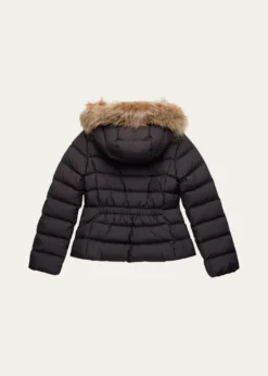MonclerGirl's Bodette Puffer Jacket W/ Dyed Shearling Hood, Size 8-14