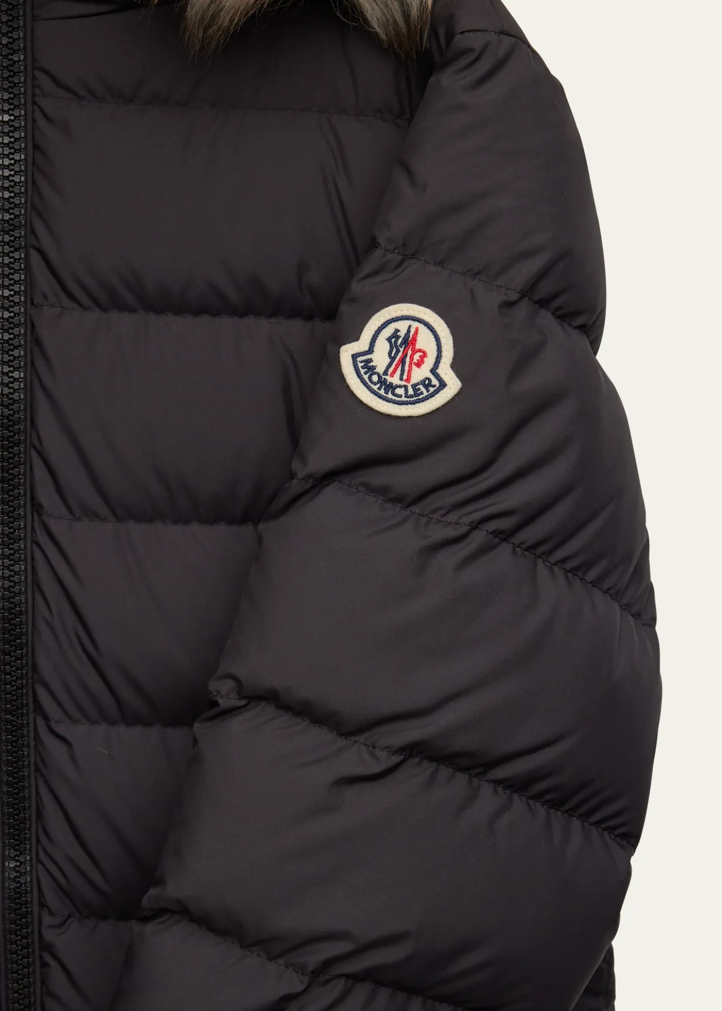 MonclerGirl's Bodette Puffer Jacket W/ Dyed Shearling Hood, Size 8-14