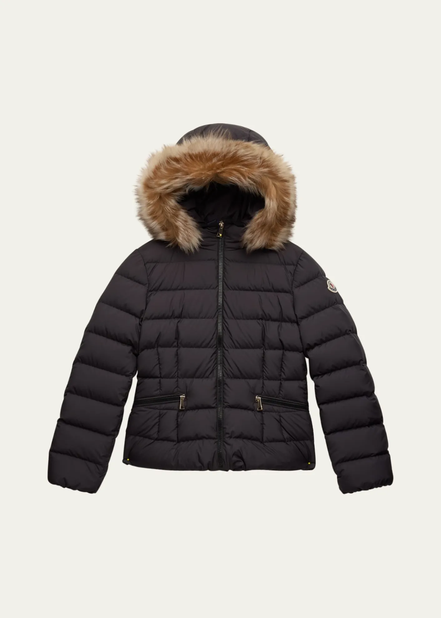 MonclerGirl's Bodette Puffer Jacket W/ Dyed Shearling Hood, Size 8-14