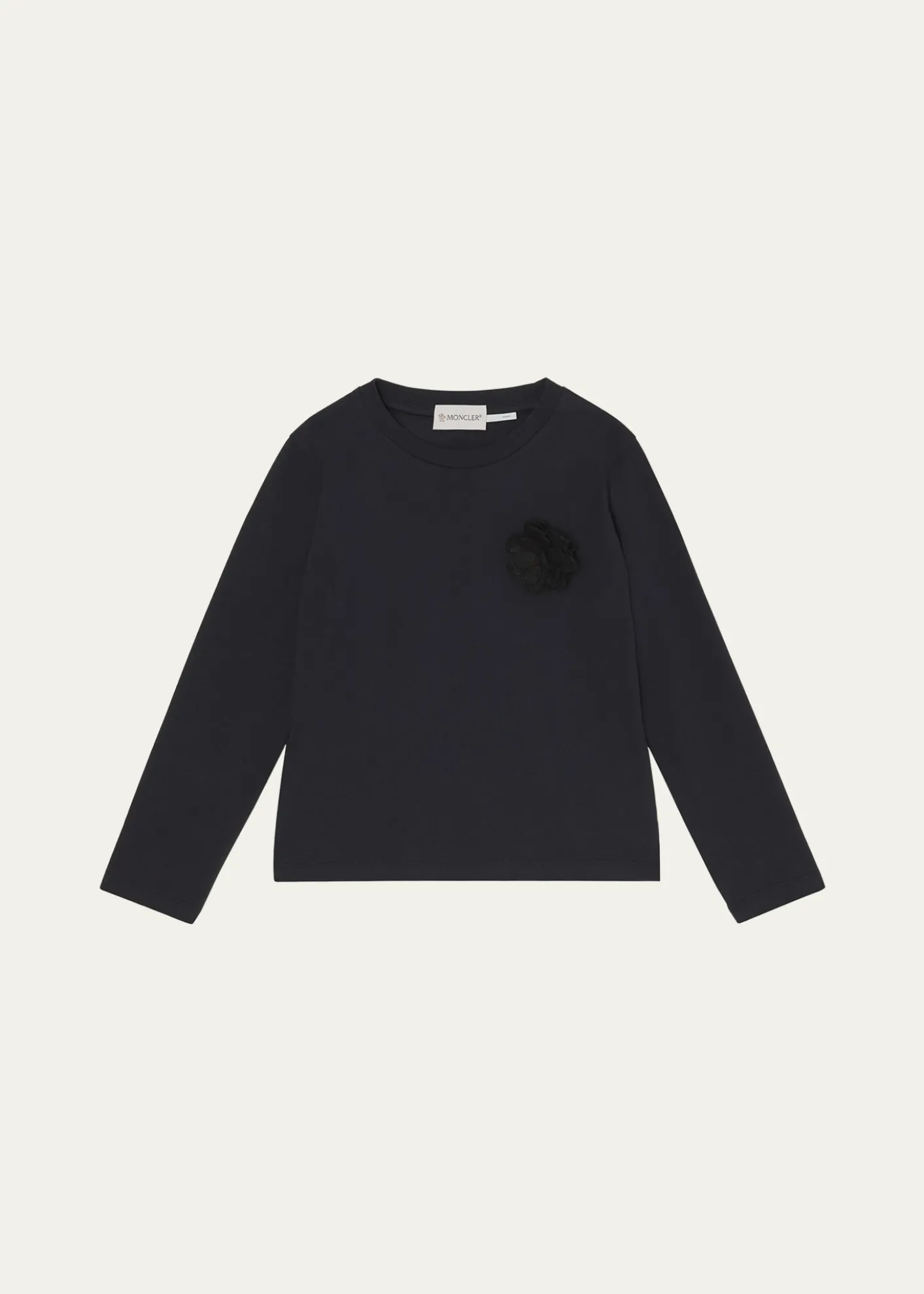 MonclerGirl's 3D Flower Long-Sleeve T-Shirt, Size 4-6