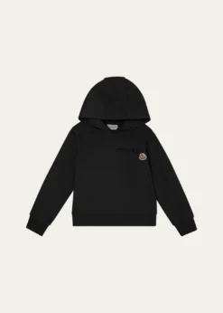 MonclerGirl's Embroidered Logo Patch Hoodie, Size 12-14