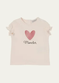 MonclerGirl's Heart Logo-Print Short-Sleeve T-Shirt, Size 6M-3