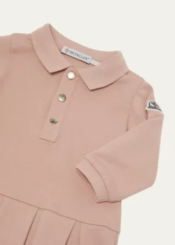 MonclerGirl's Long-Sleeve Pleated-Skirt Polo Dress, Size 12M-3