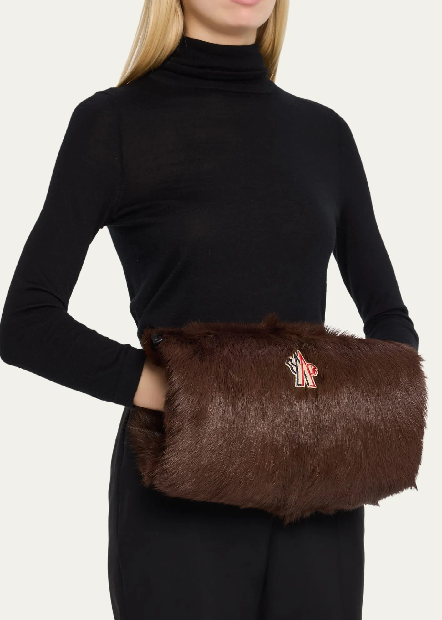 MonclerGoat Shearling Handwarmer with Strap