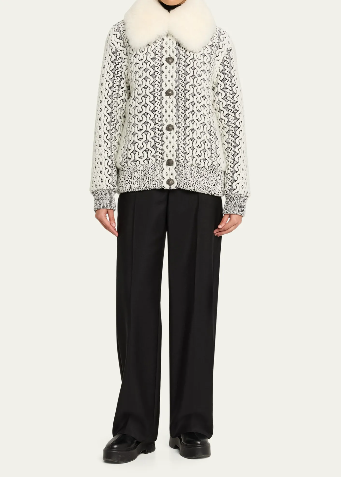 Moncler GrenobleBeille Bomber Jacket with Detachable Shearling Collar