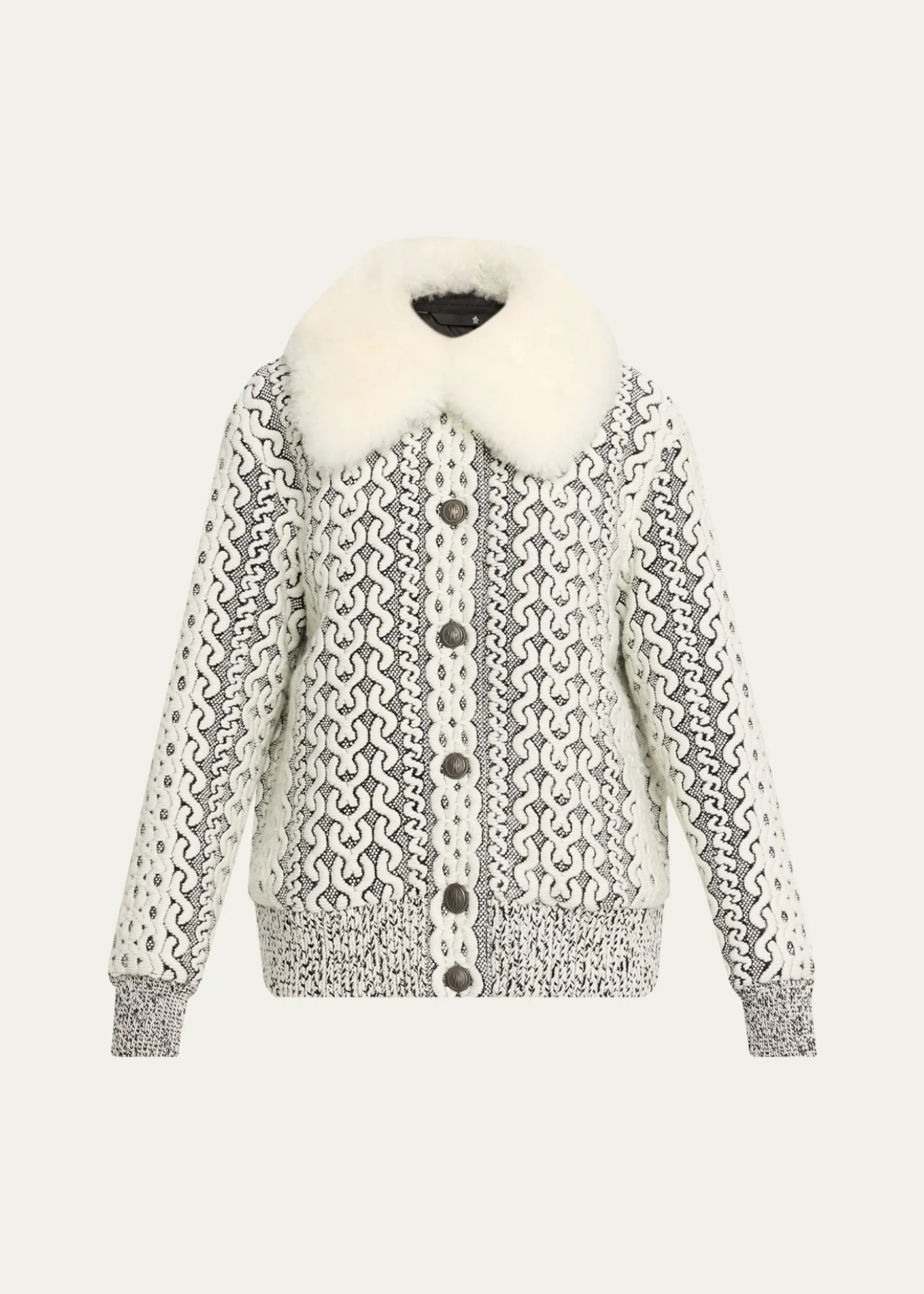 Moncler GrenobleBeille Bomber Jacket with Detachable Shearling Collar