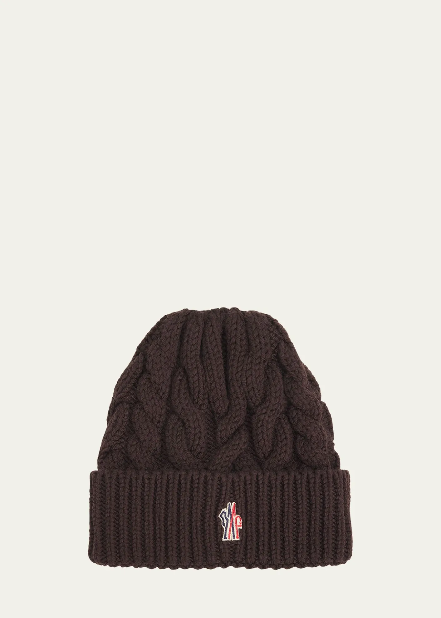 Moncler GrenobleCable-Knit Wool Logo Beanie