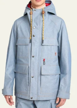 Moncler GrenobleMen's Hooded Cargo Pocket Jacket with Clip